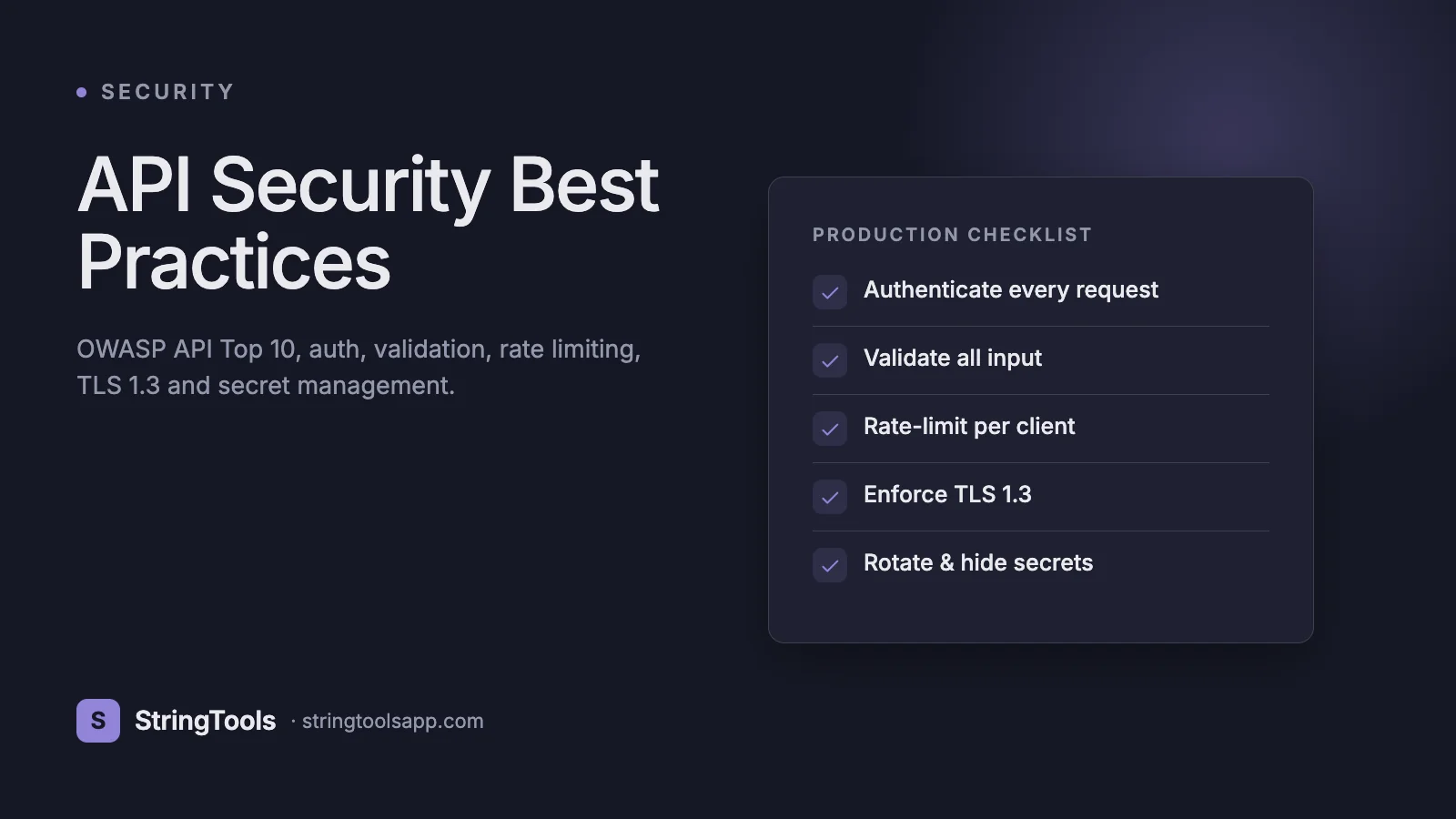 API Security Best Practices (2026): OWASP Top 10, Auth, Rate Limiting — cover