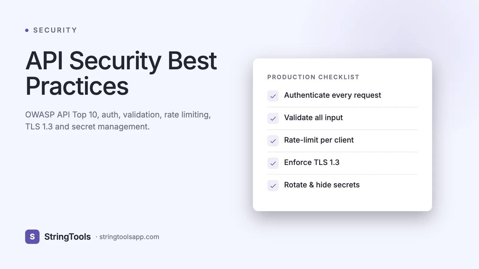 API Security Best Practices (2026): OWASP Top 10, Auth, Rate Limiting — cover