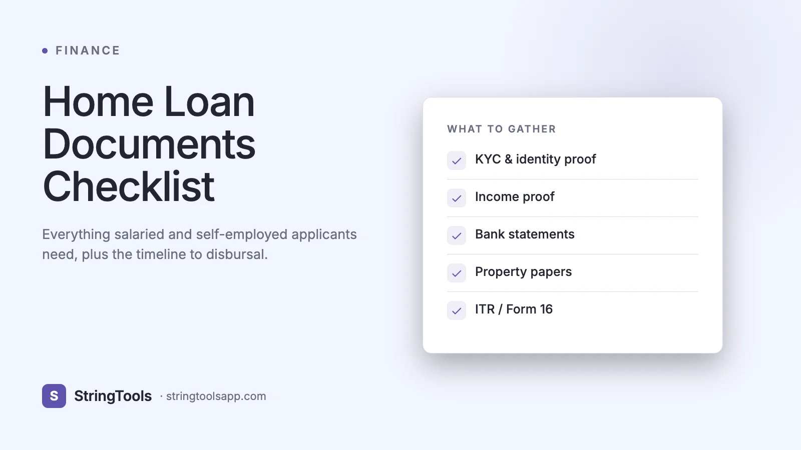 Home Loan Documents Checklist: Salaried & Self-Employed — cover