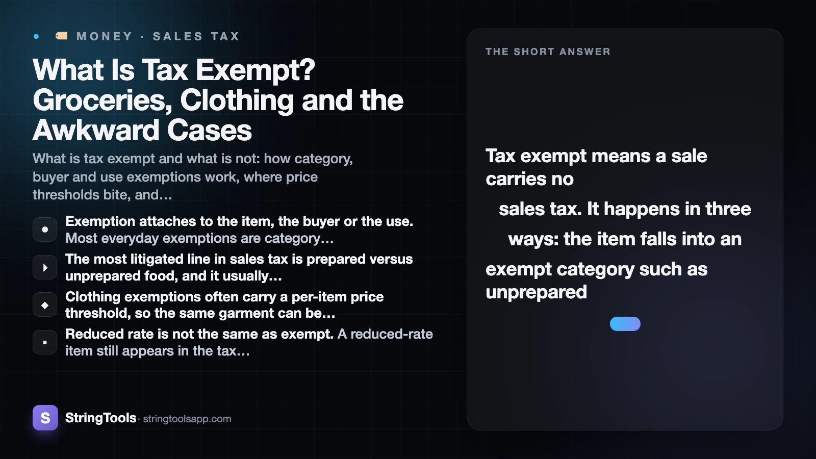 What Is Tax Exempt? Groceries, Clothing and the Awkward Cases — cover