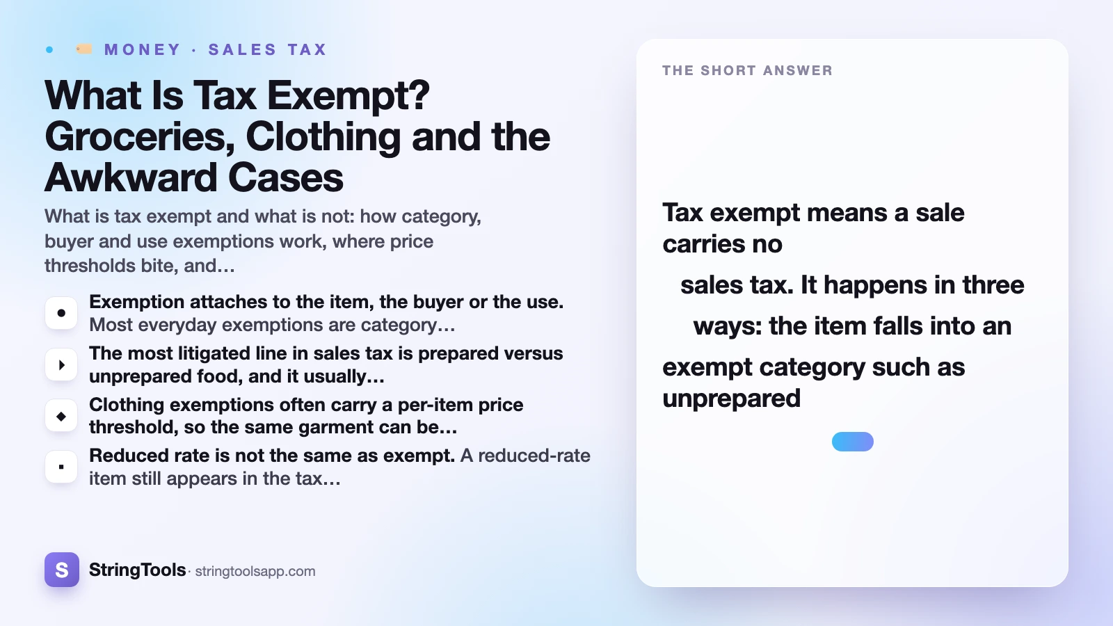 What Is Tax Exempt? Groceries, Clothing and the Awkward Cases — cover